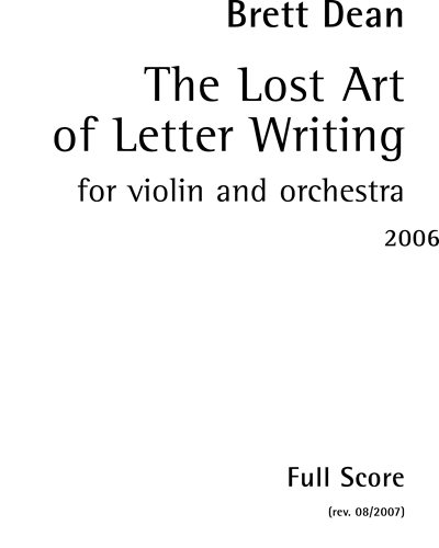 The Lost Art of Letter Writing — 布雷特·迪恩