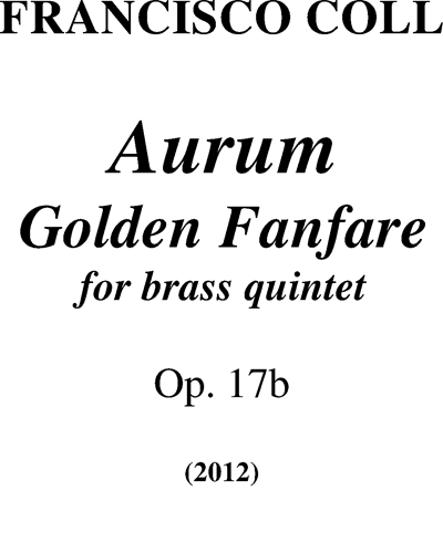 Aurum, op. 17a — Francisco Coll