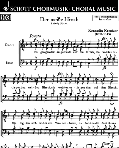 Der weiße Hirsch — Conradin Kreutzer