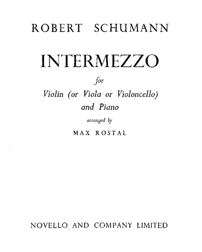 Intermezzo for Violin (or Viola or Violoncello) and Piano — 舒曼