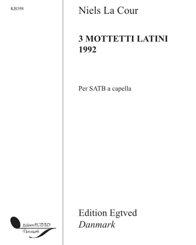 3 Mottetti latini — Niels La Cour