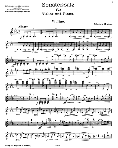 Sonatensatz: Scherzo, op. posth. — 勃拉姆斯