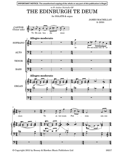 The Edinburgh Te Deum — 詹姆斯·麦克米伦