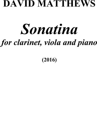 Sonatina, op. 141a — David Matthews