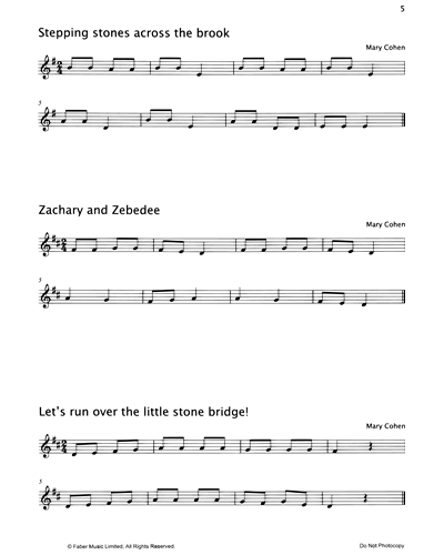 'Stepping Stones Across The Brook' & 'Zachary And Zebedee' & 'Let's Run Over The Little Stone Bridge' & 'Tic Tac Toe' & 'Little Snail' & 'Ponies Trotting' — Mary Cohen