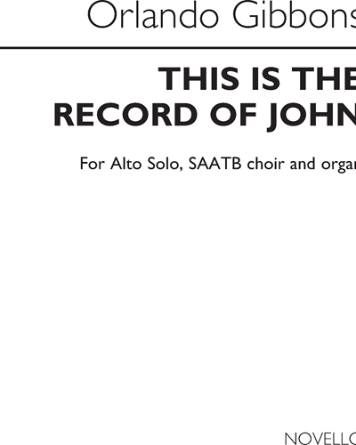 This is the Record of John (Version for Alto) — 奥兰多·吉本斯