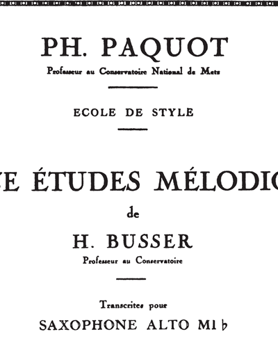 Twelve Melodic Études — Henri Büsser