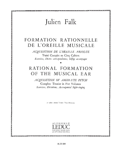 Formation rationnelle de l'oreille musicale, 3e Cahier — Julien Falk