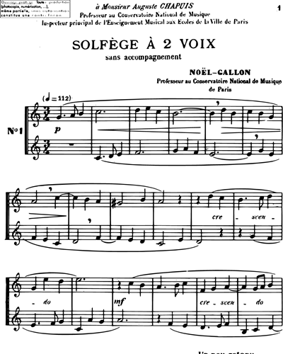 Solfège à 2 Voix — Noël Gallon