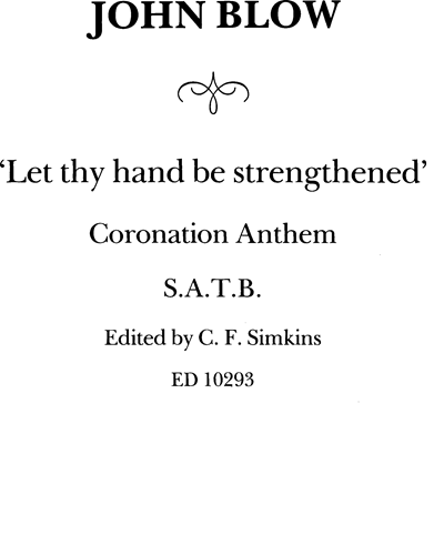 Let thy hand be strengthened — 约翰·布罗