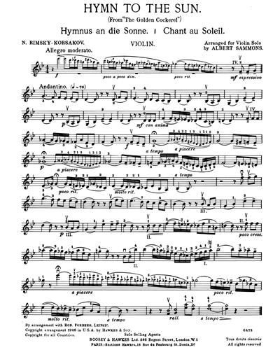 Hymn to the Sun (from 'The Golden Cockerel') — Nikolai Rimsky-Korsakov