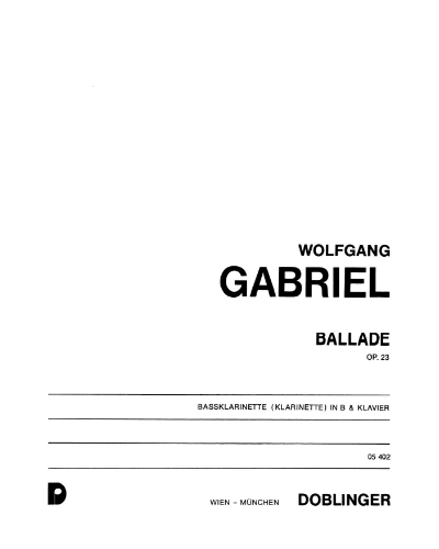 Ballade, op. 23 — Wolfgang Gabriel