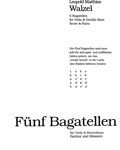 5 Bagatelles, op. 34 — Leopold Matthias Walzel