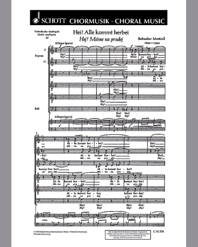Tschechische Madrigale · České madrigaly — 马丁努