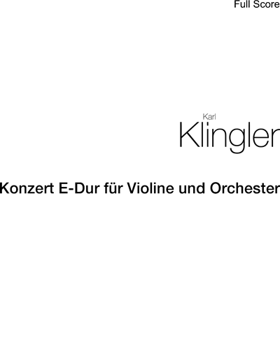 Violin Concerto in E major — Karl Klingler