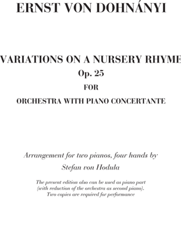 Variations on a Nursery Rhyme — Ernst von Dohnányi