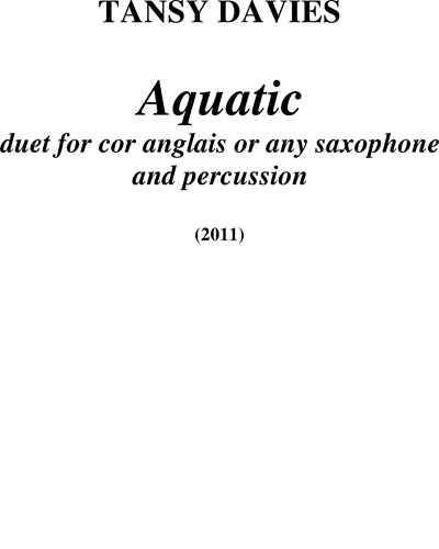 Aquatic — Tansy Davies