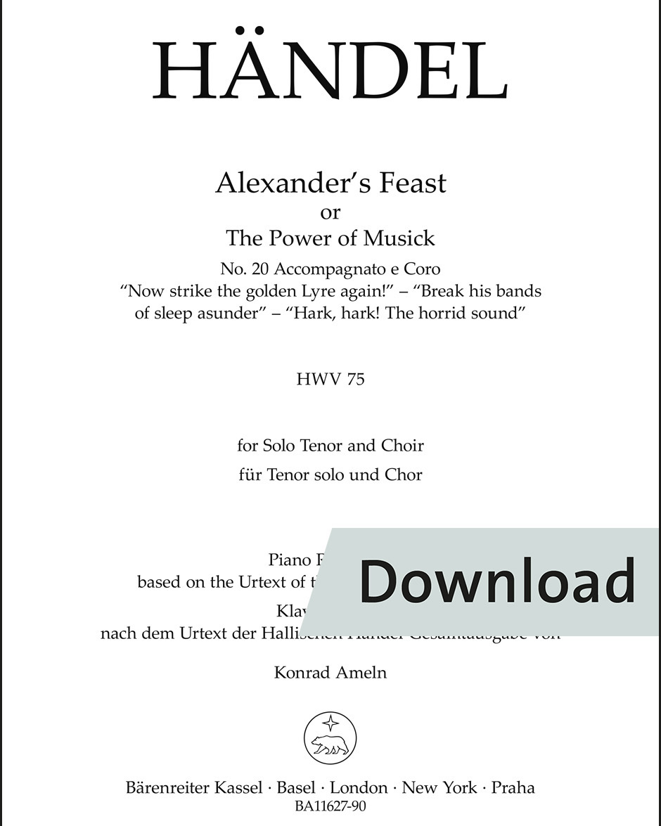 Accompagnato e Coro for Solo Tenor and Choir no. 20 HWV 75 — George Frideric Handel