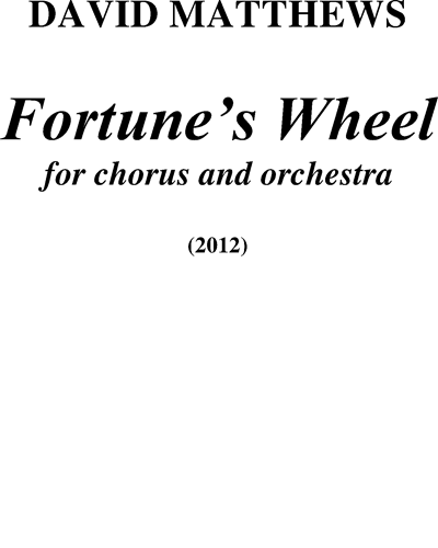 Fortunes Wheel — David Matthews