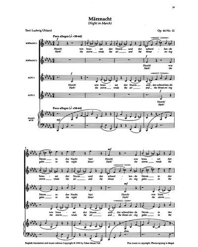Märznacht, op. 44 no. 12 — 勃拉姆斯