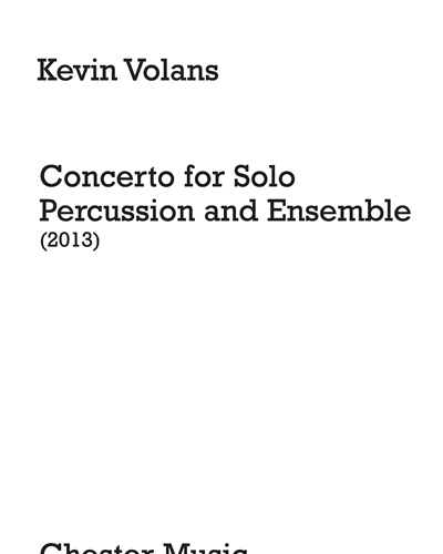 Concerto for Solo Percussion and Ensemble — Kevin Volans