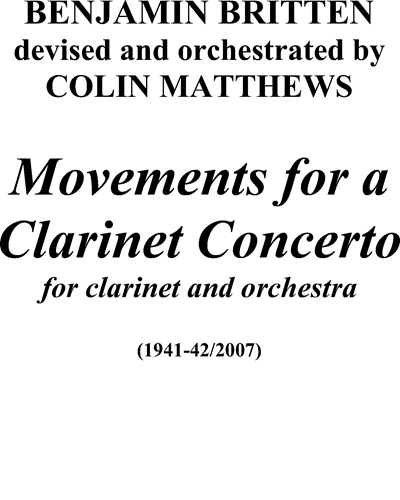 Movements for a Clarinet Concerto — 布里顿