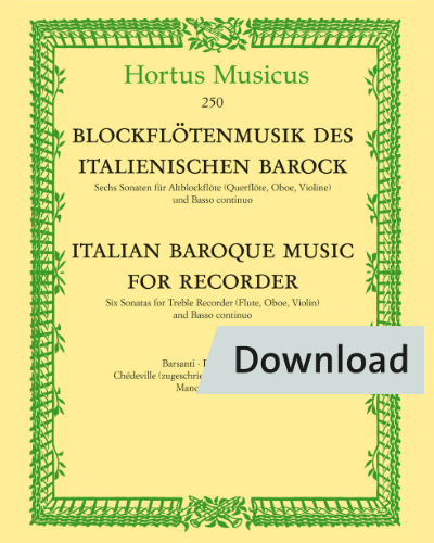 Italian Baroque Music for Treble Recorder (Flute, Oboe, Violin) and Basso continuo — 合集