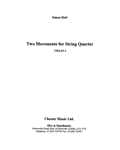 Two Movements for String Quartet — Simon Holt