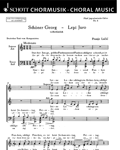 Fünf jugoslawische Chöre — Franjo Lucic