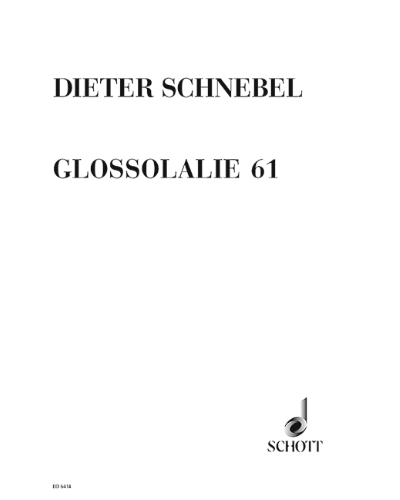 Glossolalie 61 — Dieter Schnebel