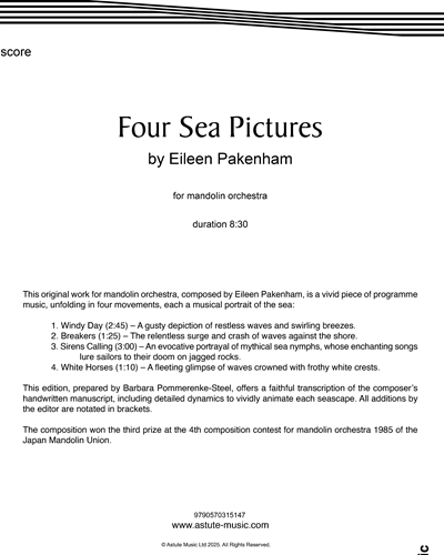 Four Sea Pictures - score — Eileen Pakenham