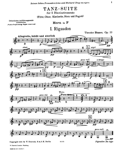 Dance Suite, op. 53 — Theodor Blumer