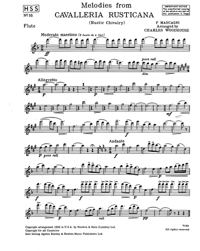Melodies from "Cavalleria Rusticana" — 马斯卡尼