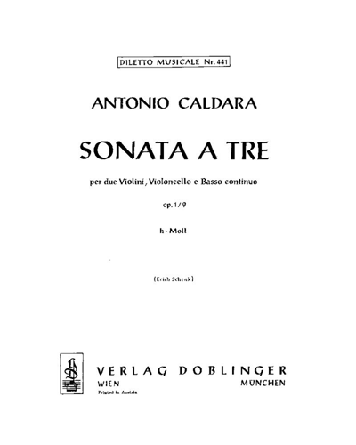 Sonata a Tre in B minor, op. 1/9 — Antonio Caldara