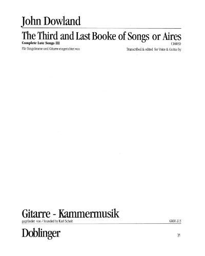 The Third and Last Booke of Songs or Aires — John Dowland
