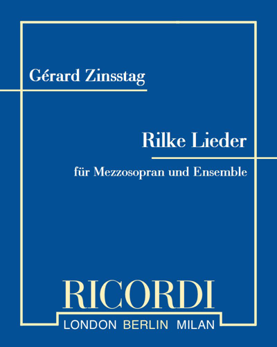 Rilke Lieder — Gérard Zinsstag