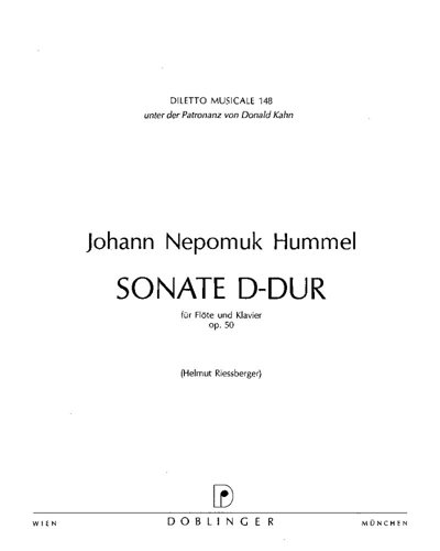 Sonata in D major, op. 50 — 胡梅尔