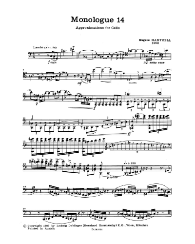 Monologue 14 (Approximations) — Eugene Hartzell