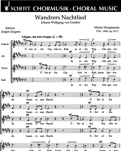 Sechs Goethe-Lieder — Moritz Hauptmann