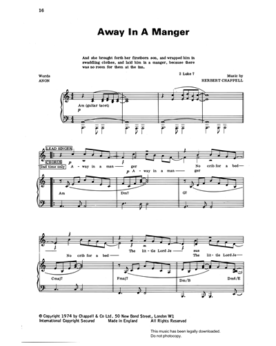 Away In A Manger (from 'Carols For Today') — Herbert Chappell