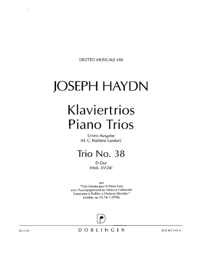 Piano Trio No. 38 in D major, Hob. XV:24 — Joseph Haydn