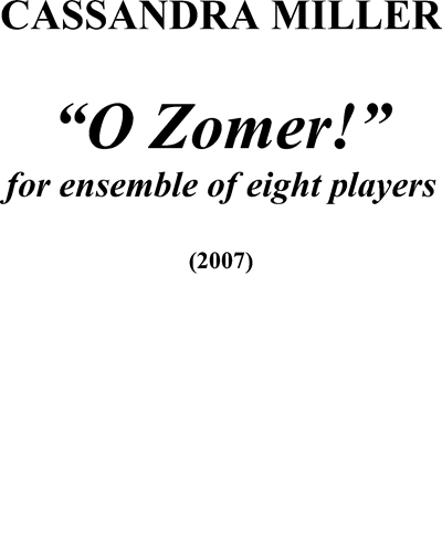 O Zomer! — Cassandra Miller