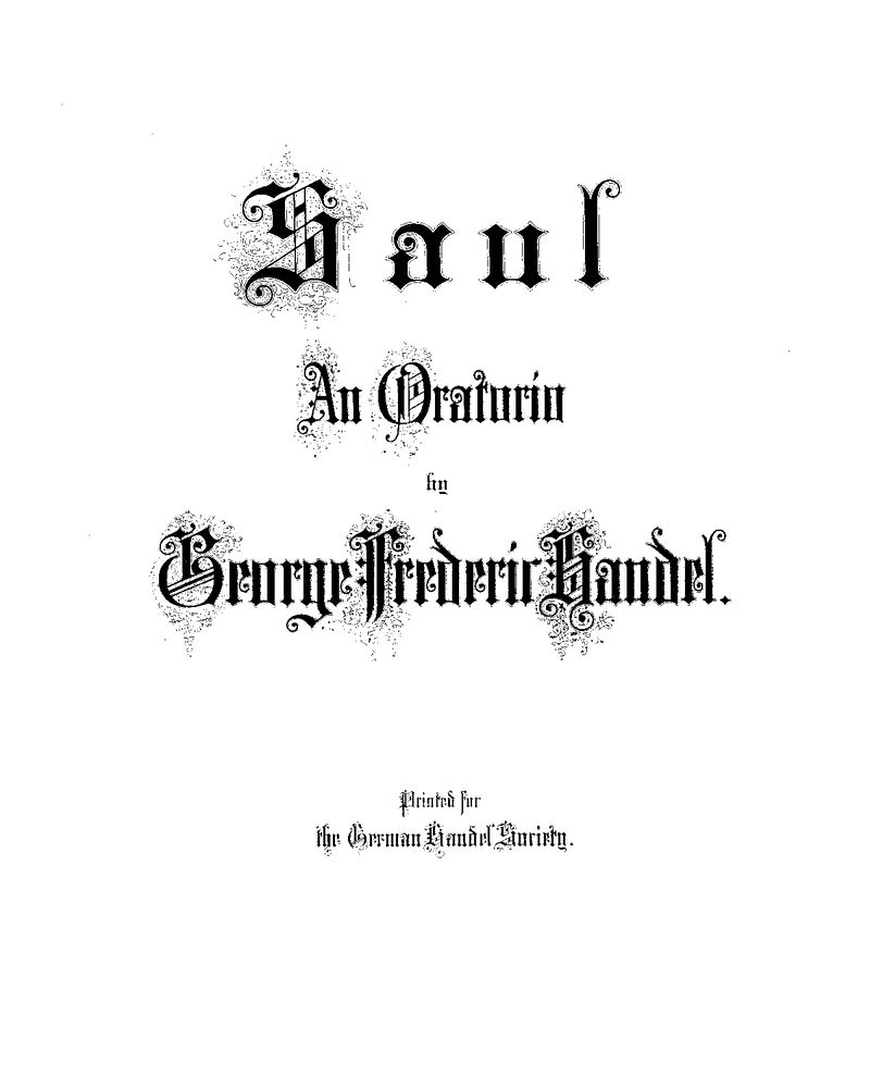 Saul [Original Edition, Abridged] — 亨德尔