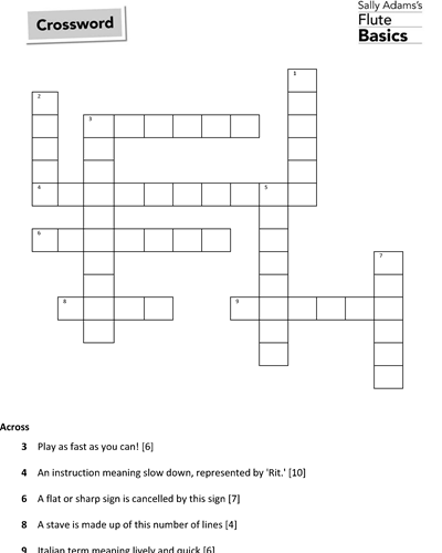 Flute Basics Crossword — 佚名