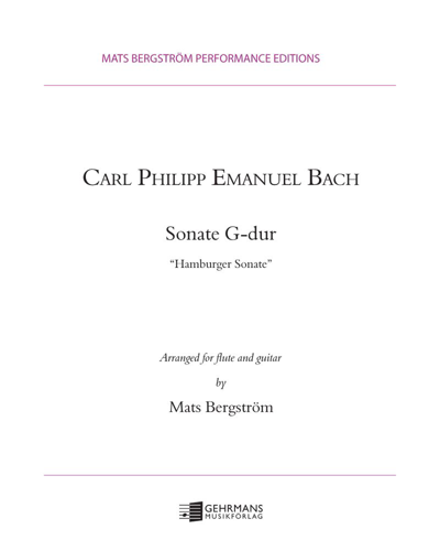 Sonata in G major, 'Hamburger Sonata' — C.P.E.巴赫