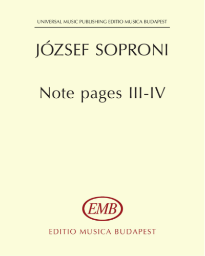 Notepads III - IV — József Soproni