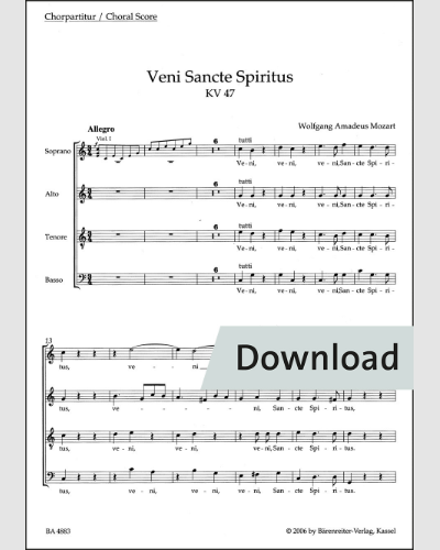Veni Sancte Spiritus K. 47 — 莫扎特