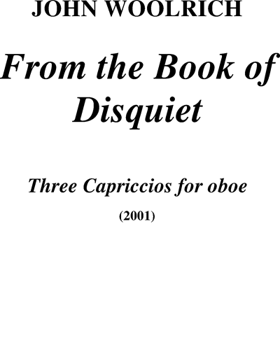 Three Capriccios for Oboe — John Woolrich