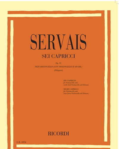 Six Caprices for Cello, op. 11 — Adrien-François Servais