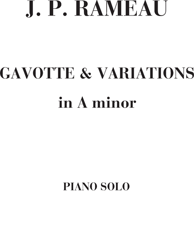 Gavotte and Variations in A minor — 拉莫